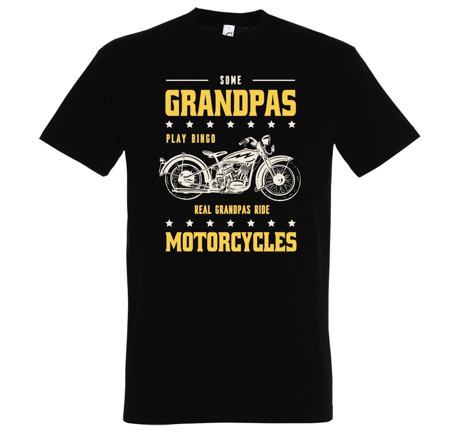 Men s T-Shirt Cool Grandpa Motorcycle Biker Fan Slogan Grandpa Gift XL