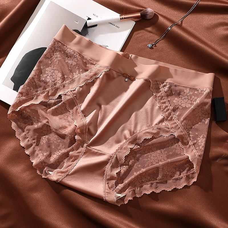 Truser i stor størrelse Lett luksus Dameundertøy Sexy blonder Jacquard truser Pustende skritt Undertruser for kvinner