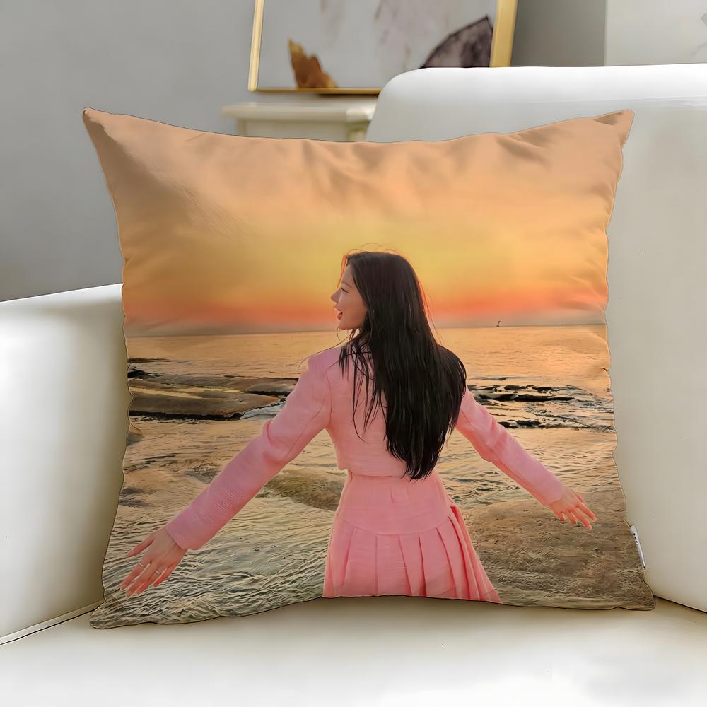 popular actress Kim You Jung Cushion Cover Soft  EasyWash Pillow Case  Versatile for Couch Bed Travel and Office