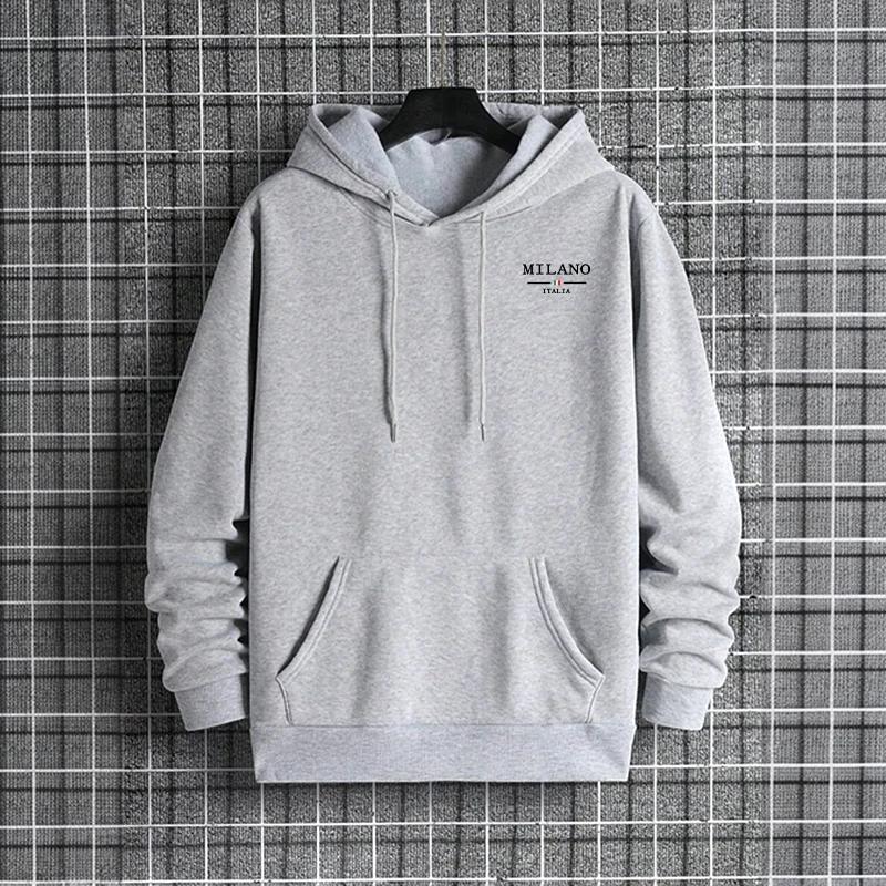 Italien Druck Herren Hoodie Hohe Qualität Langarm Einfarbiges Sweatshirt Urban Lässige Mode Sportliche Kapuzen-Oberbekleidung Herren Kleidung