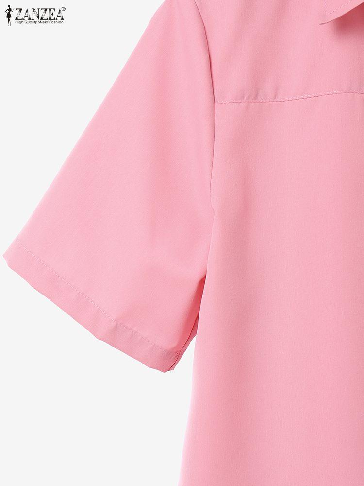 ZANZEA Damen Kurzarmbluse und Röcke Sommer Zweiteiliges Anzug-Set