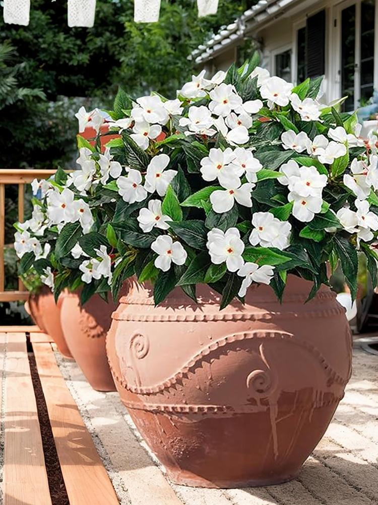 Flower Pot Decor Garden Gnome Frog Statue Artificial Eucalyptus Bundle Faux Corsage Wrist Flower Cotton Rope Storage