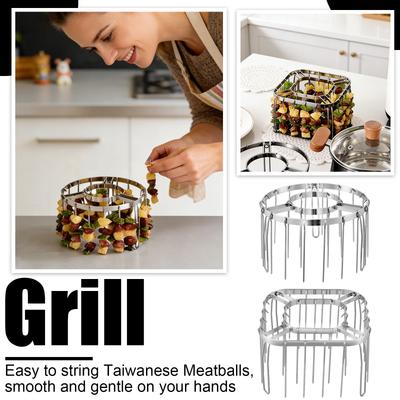 Stainless Steel Air Fryer Food Rack Compatible with Oven Roasting Skewers Holder for Even Cooking and Easy Cleaning Durable Kitchen Accessory