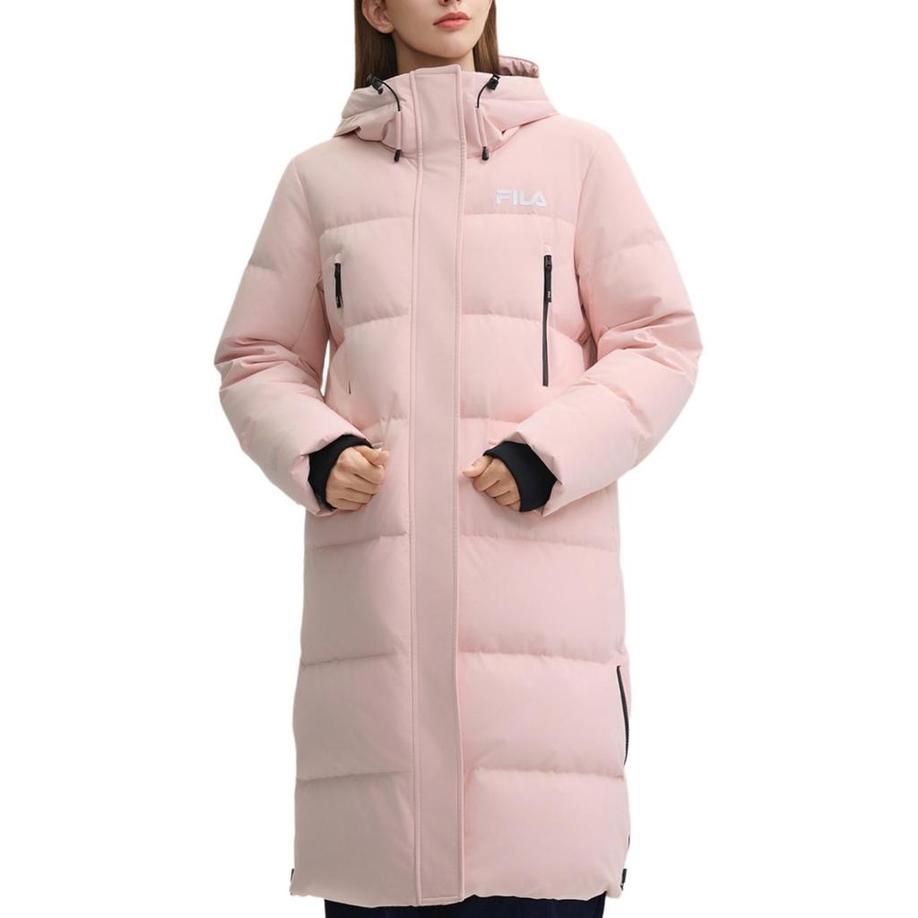 Fila Warm Long Hooded Down Jacket Women Outerwear Lotus-Pink F11W449906FPK