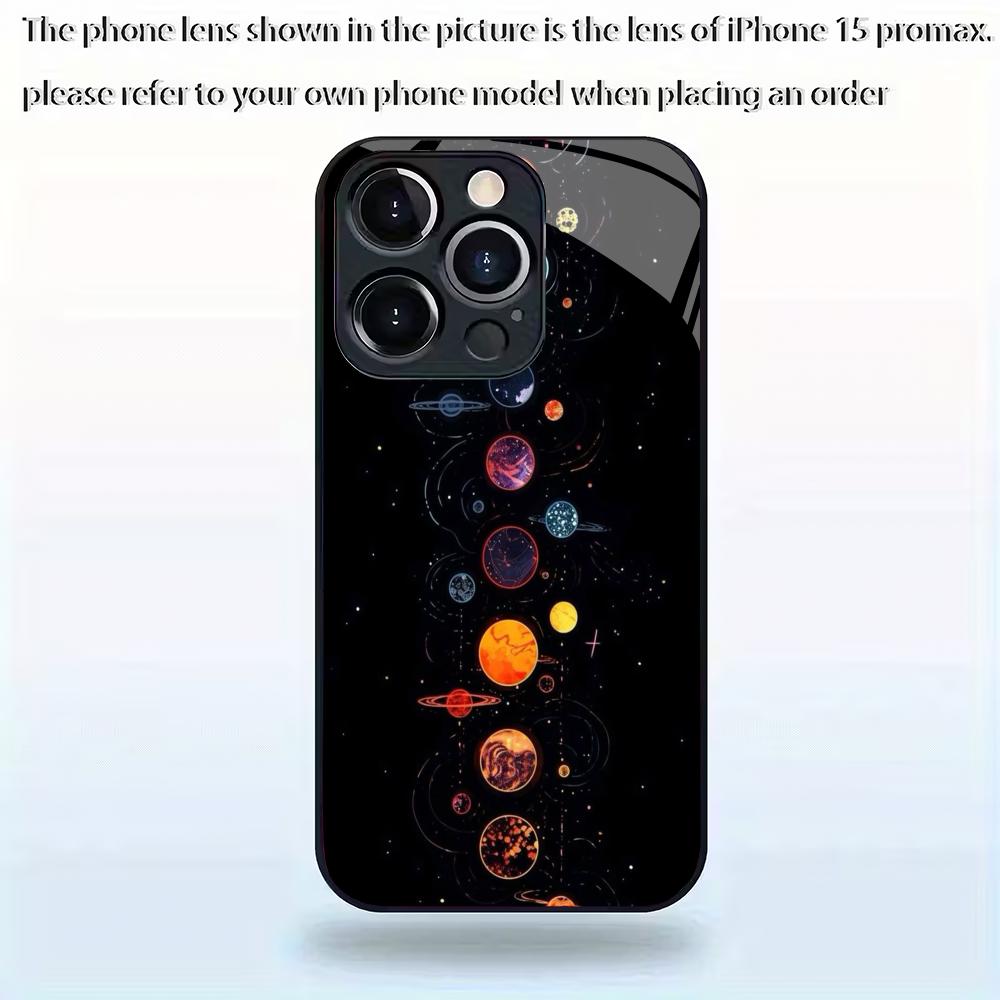 Planet Design Pattern Tempered Glass Mobile Phone Case Suitable for iPhone 17/16/15/14/13/12/11Pro Max All-inclusive Anti-fall