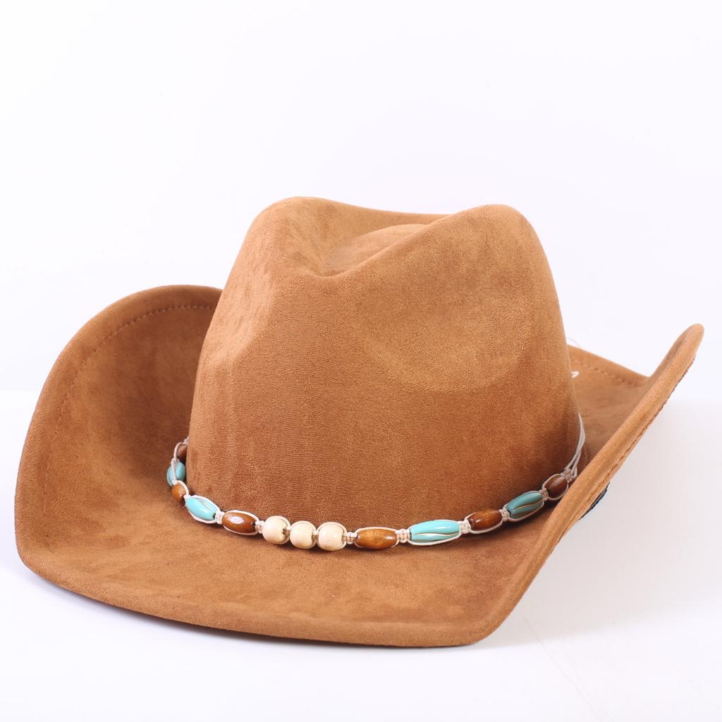Popolare cappello da cowboy western classico in camoscio europeo e americano, cappello a tesa larga moda uomo e donna per l'ombra