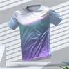 Summer Fashionable Gradient Stripe Geometric 3D Print Comfortable Loose Short Sleeves T-shirt Loose Oversized Breathable Versatile Leisure Men T-shirt