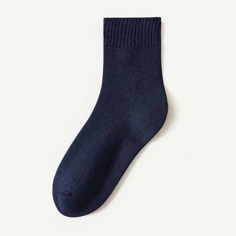 Terry Mid-Calf Socks: Warm, Thick, Velvet-Enhanced Cotton for Men & Women - Perfect for Autumn & Winter