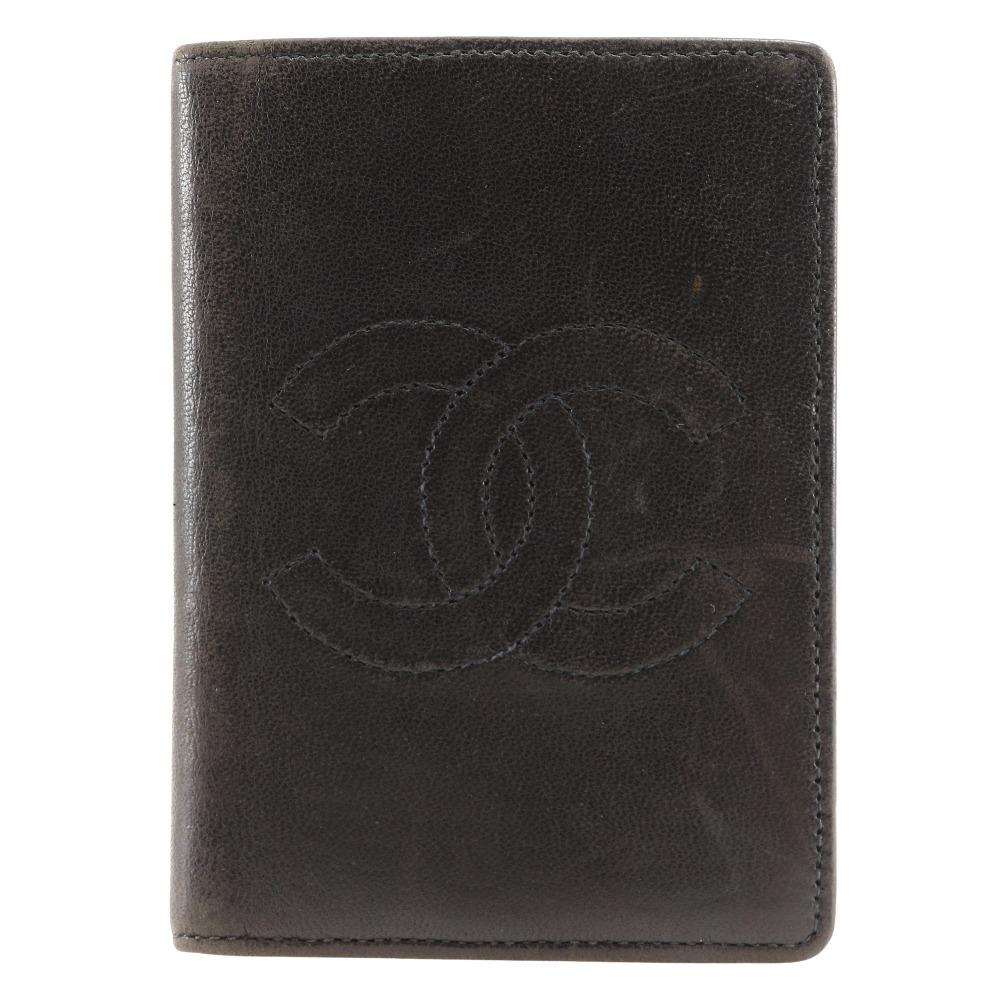 

CHANEL COCO Mark name card holder Card Case Brown Brown/black lambskin Women Used