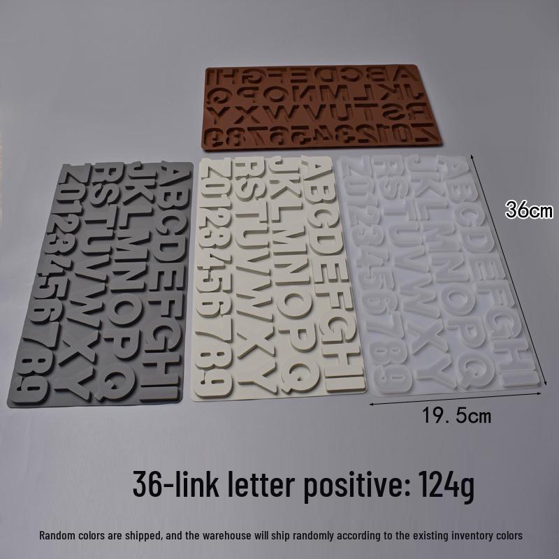 Silicone English Letter Chocolate & Cookie Baking Mold Epoxy DIY.