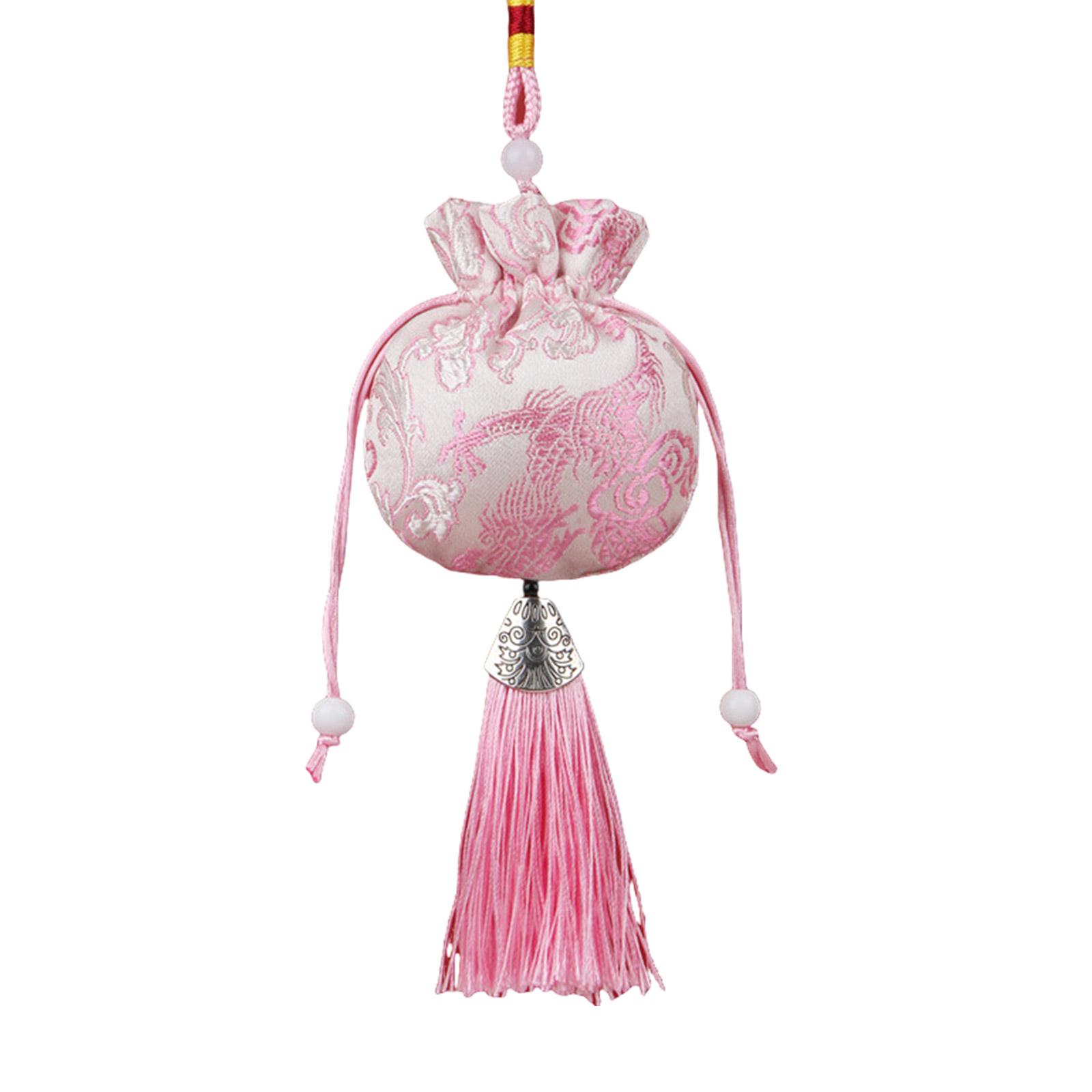 

Drawstring Pouches Chinese Sachet Bag Embroidered Empty Bag Coin Purse with Tassels for Car Pendant and Home Decoration T11