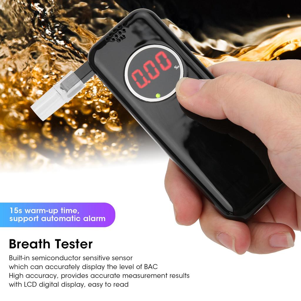 Digital Breath Tester LCD Display Drunk Driving Analyzer Test Tool WCelsiusBlow Tube