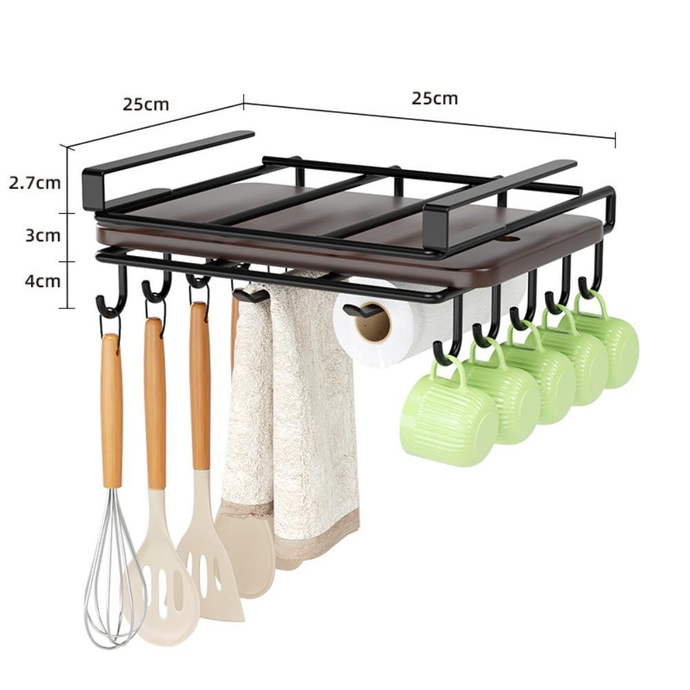 Pot Lid Storage Cabinet Lower Hanger Non-punching Kitchen Cabinet Hanging Holder  Kitchen Supply