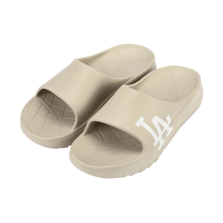 MLB Slipper Rubber Sole Slip Resistant Slide Slippers Unisex Khaki 32SHHP111-07B