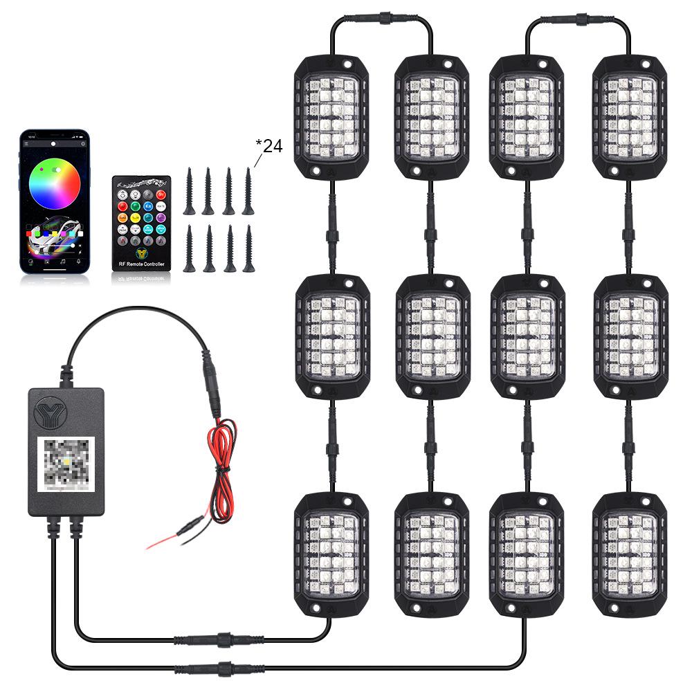 RGB LED Car Underbody Lights with 3D Lens and Music Rhythm APP Control for Off-Road Vehicles