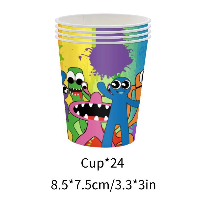 

Rainbow Friends Party Supplies Tableware Balloons For Kids Birthday Decor Cup*24