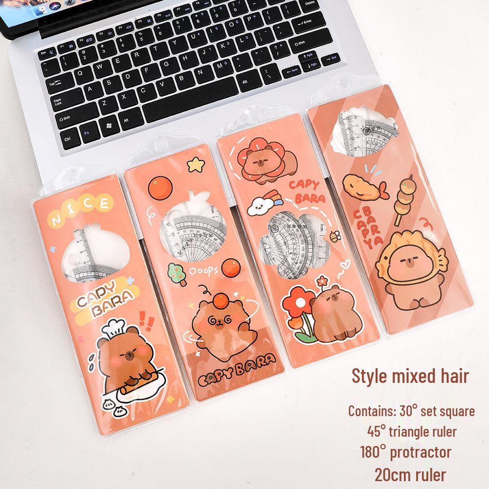 Panda & Capybara Ruler Set: Fun Student Gift & Creative Stationery Prize 20cm