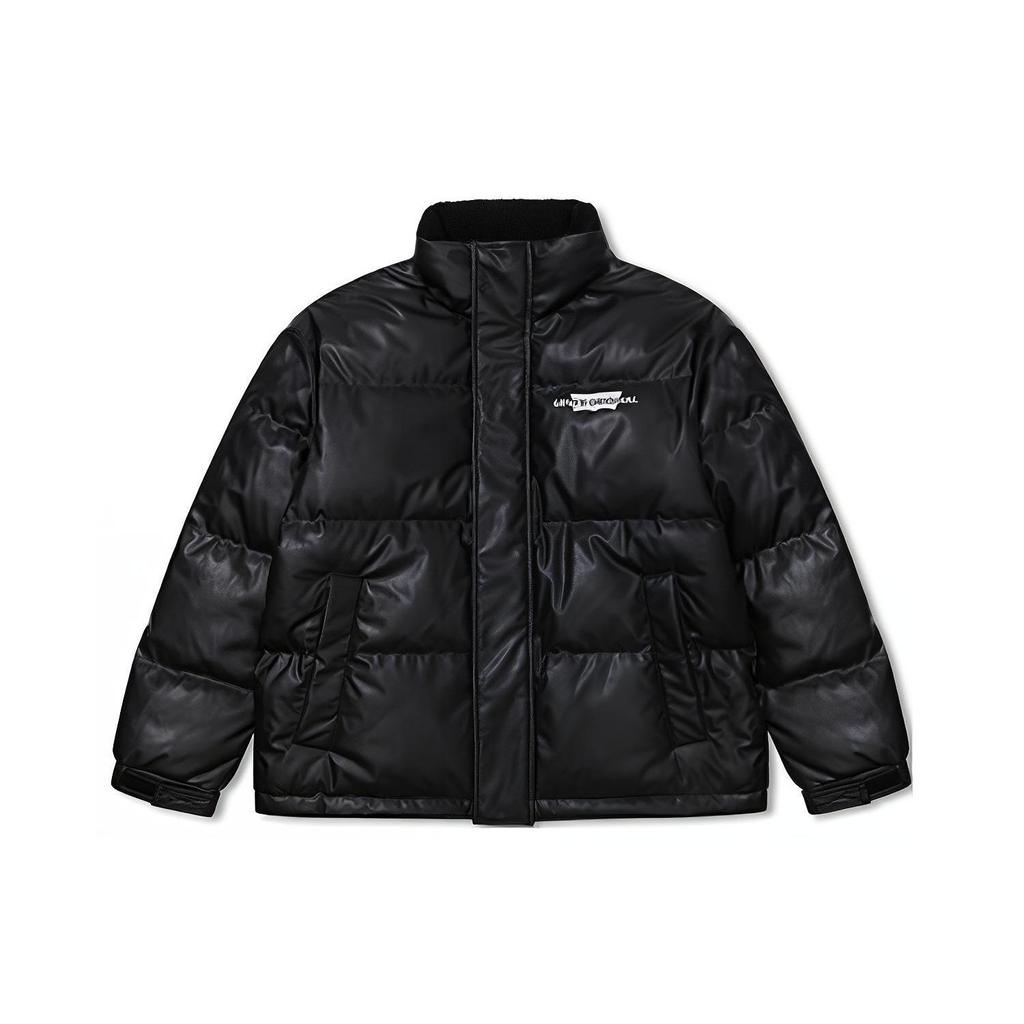 Levis FW22 Solid Color Zipper Printed Long Sleeve Down Jacket Men Outerwear Black A5163-0000