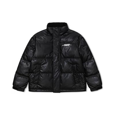 Levis FW22 Solid Color Zipper Printed Long Sleeve Down Jacket Men Outerwear Black A5163-0000