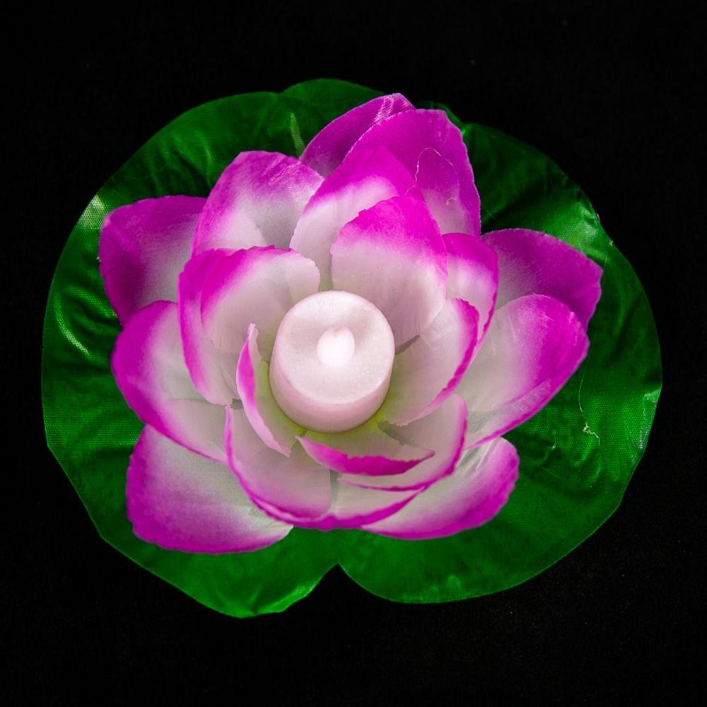 Waterproof Artificial Lotus Lamp LED Electronic Candle Lotus Night Light  Swimming Pool