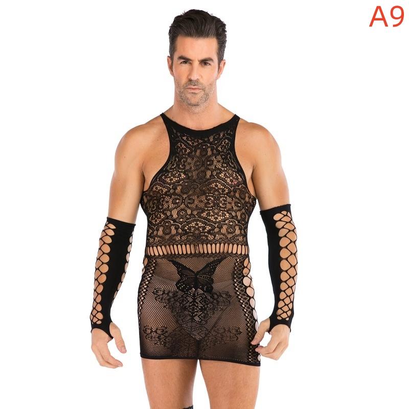 Plus Size Gay Mens Underwear Body Stocking Bodysuit Sexy Gay Underwear Transparent Sexy Underwear for Gay Men
