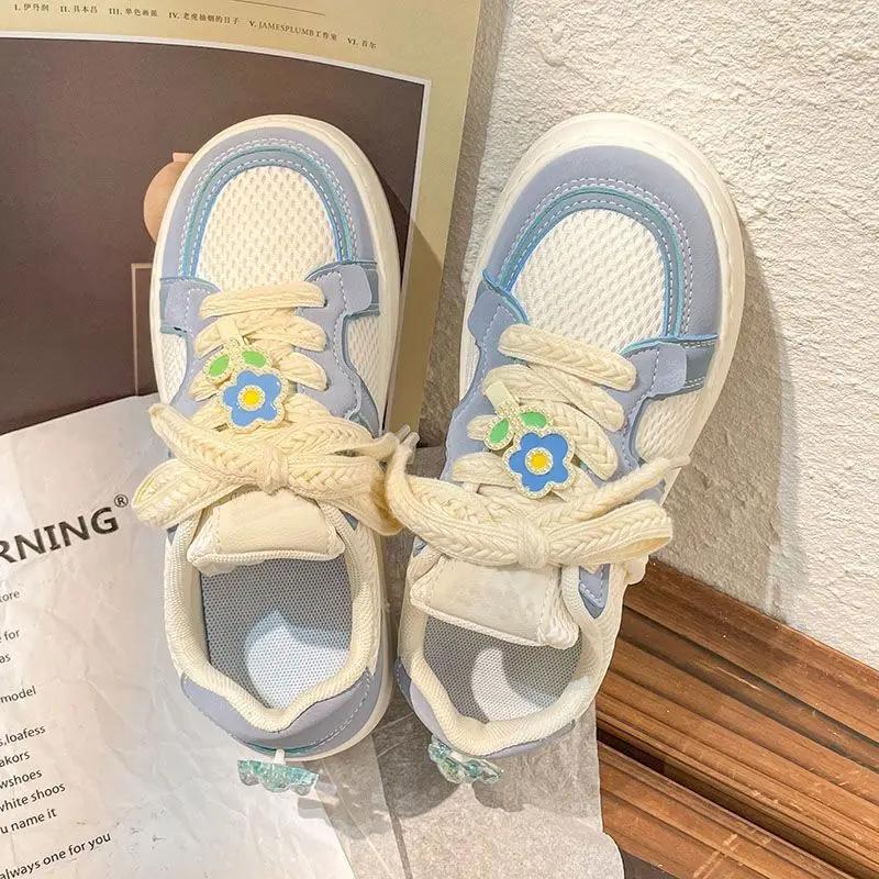 Fashion Aesthetic Original Mesh Breathable High On Platform Women's Shoes Korean Designer Luxury Offers Y2k Fashion 2025 Ladies Footwear