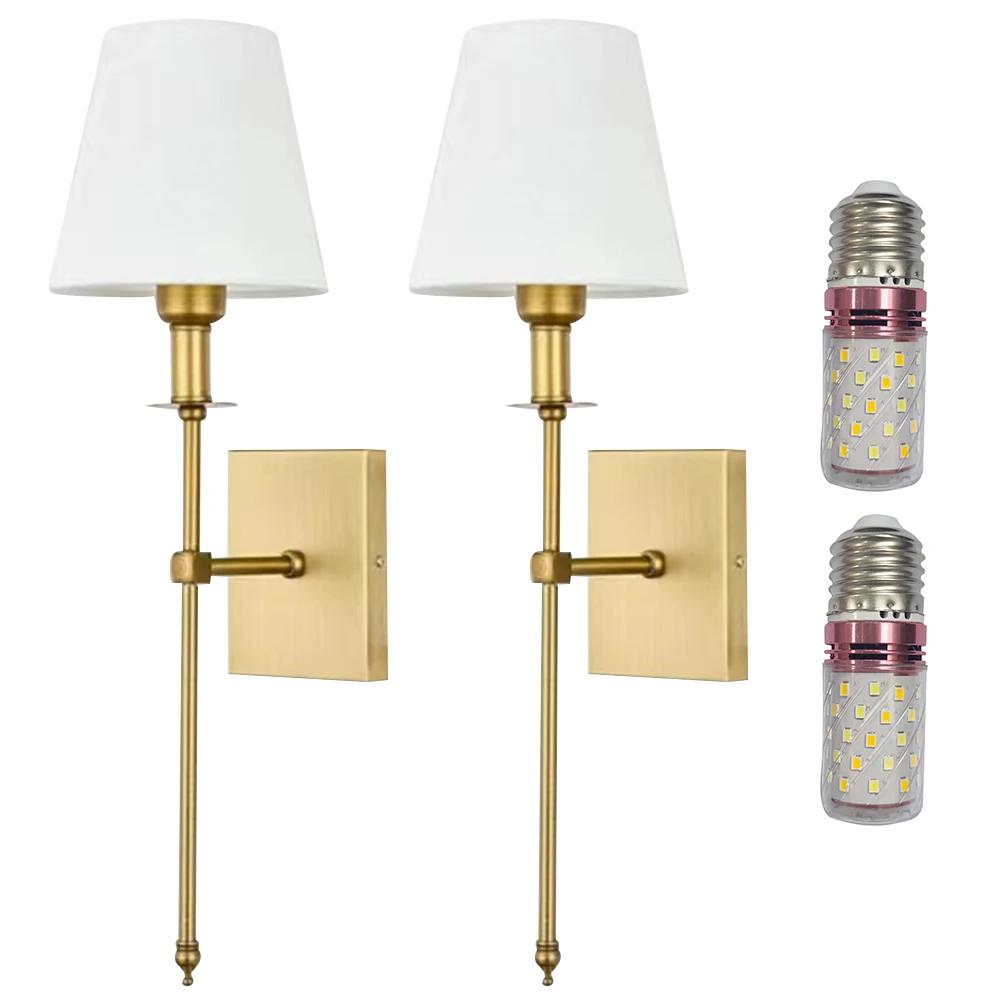 2Pcs Modern Wall Lamp Nordic Style Single Head Bedside Aisle Light LED Wall Mounted Light 3000K-6000K for Hotel Living Room