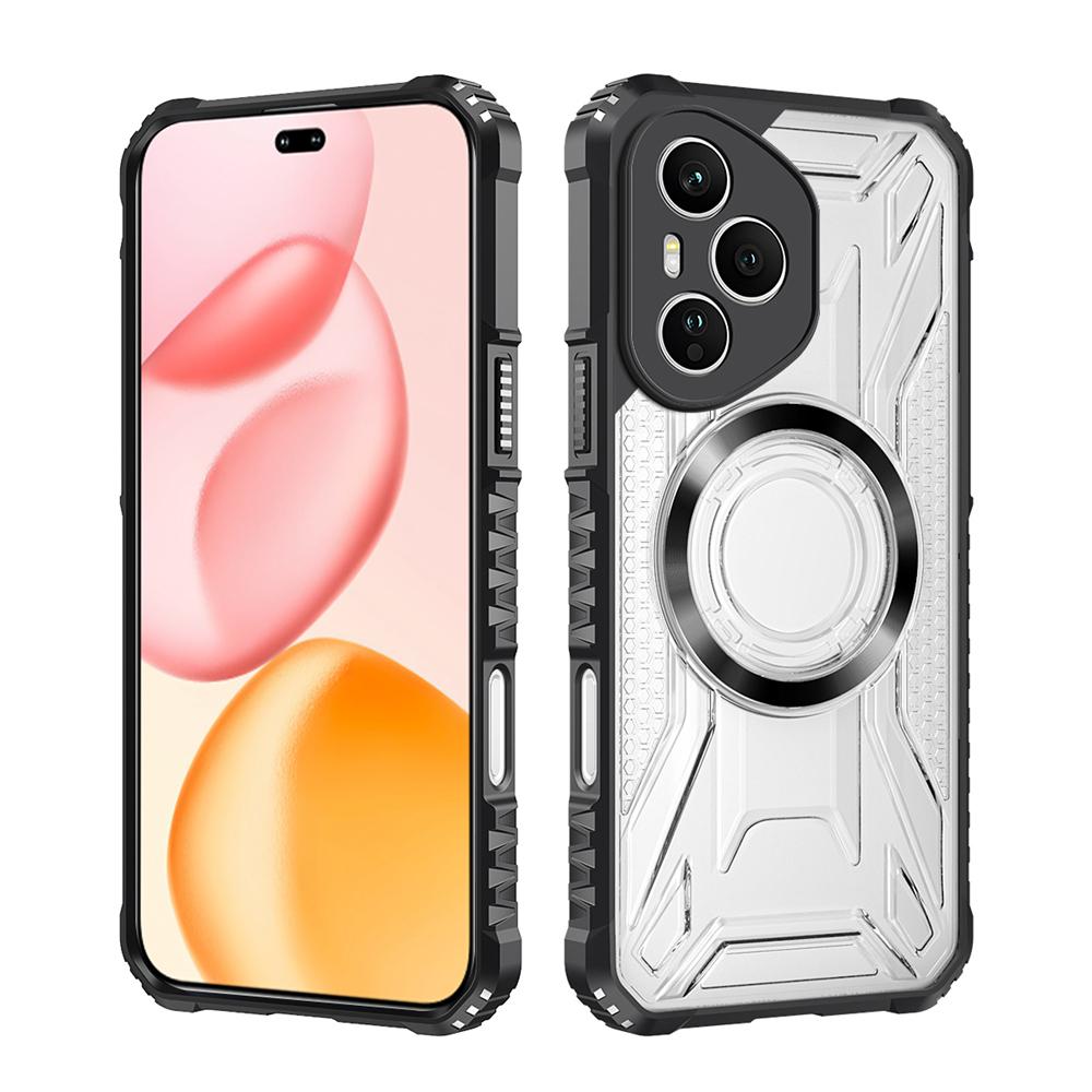 KEYSION Transparent Magnetic Case for Honor 400 Pro 5G Silicone+PC Heavy Duty Shockproof Phone Cover for Huawei Honor 400 Lite
