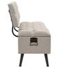 Vintage Style Storage Bench with Backrest 110 cm Cream Fabric