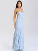 Elegant European & American Slim Lace-up Fishtail Jacquard Dress