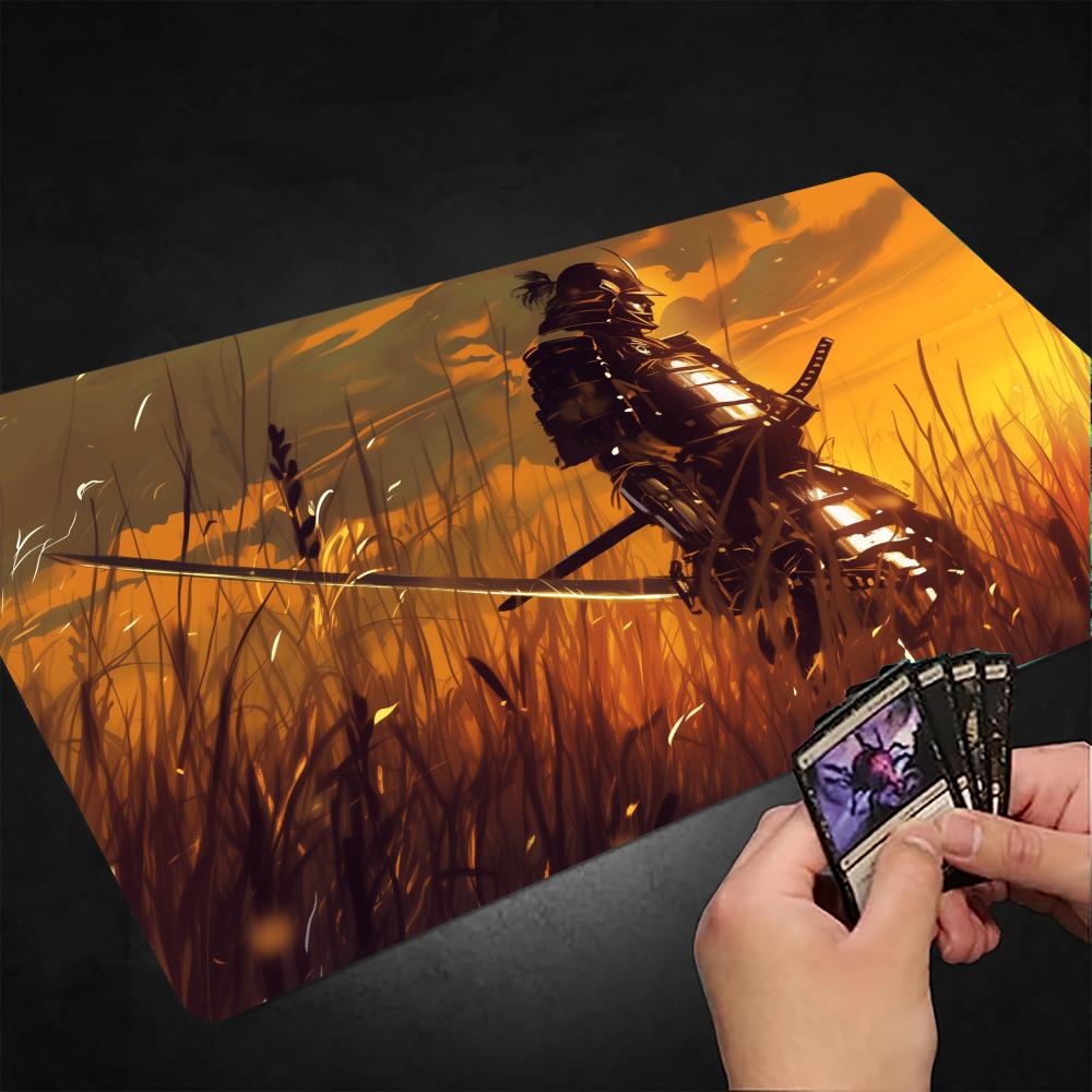 Japanese Samurai Magic Party Game Mat Durable Rubber for MTG&TCG Games 35X60cm Mouse Pad Offices Desk Mats Friendly Design