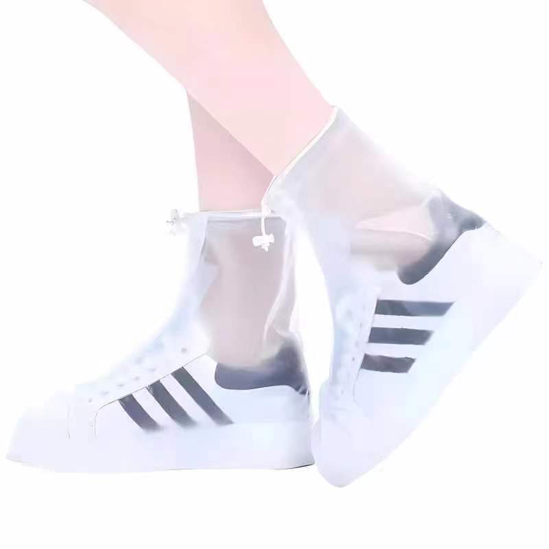 

1PC Rain Boot Covers Mid-Calf Covers Trendy Shoe Protectors Snowproof Dirtproof Rainy Day Unisex Shoe Covers Thickened Wear-Res M білий