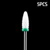 5pcs Milling Cutter For Manicure Set Ceramic Nail Drill Bit Mill Manicure Machine Pedicure Tools for Removing Gel File 3/32 Inch