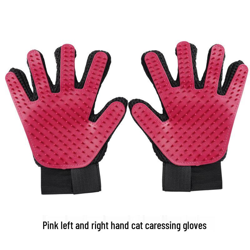 Pet Grooming Gloves & Comb for Cats and Dogs - Shedding & Bath Tool