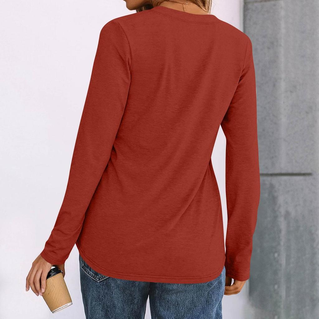 Dames ensfargede langermede skjorter elegante avslappede topper trendy skjorter topper
