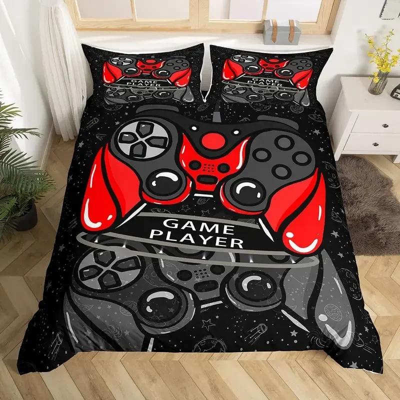 

Comforter Gaming Bedding Set Hippie Graffiti Game Twin Full Queen King Gamer Modern Gamepad Comforter (quilt)-EU Single(135*200cm)3pcs