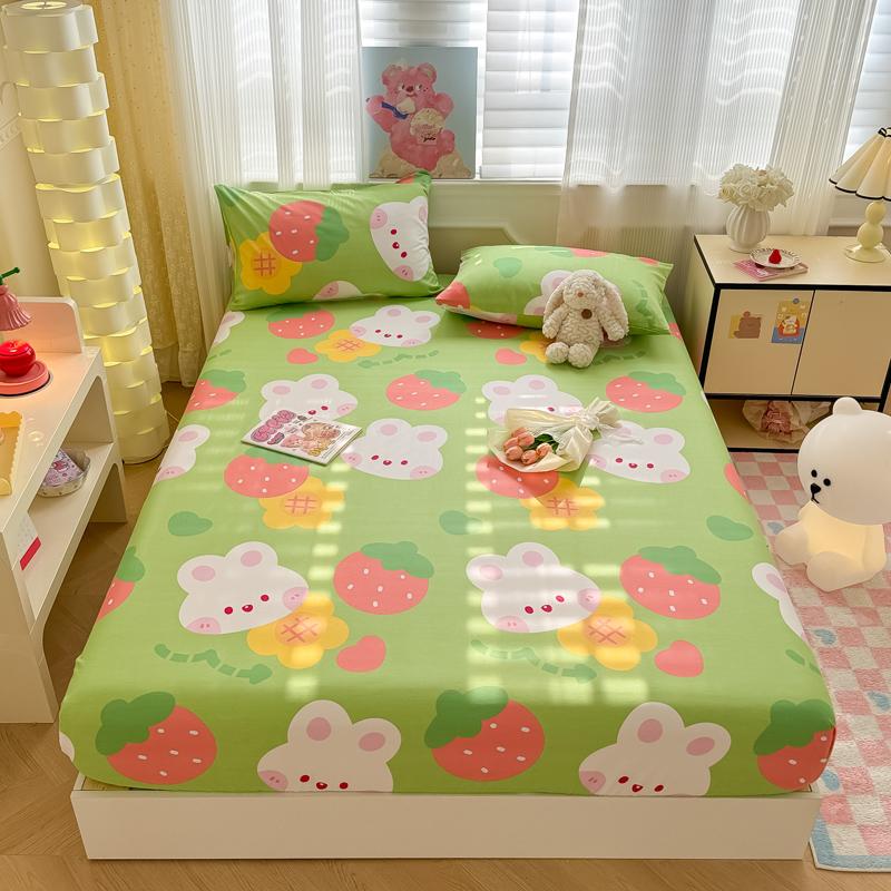 Pure Cotton Fitted Sheet Single/Queen Size Bed Cover Skin-friendly Bedsheets Home Bed Linen Couvre Lit (No Pillowcase)