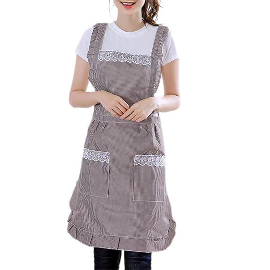 Cooking Apron Sleeveless Shoulder Strap Double Layer Anti-oil Kitchen Women Cleaning Apron Daily Use