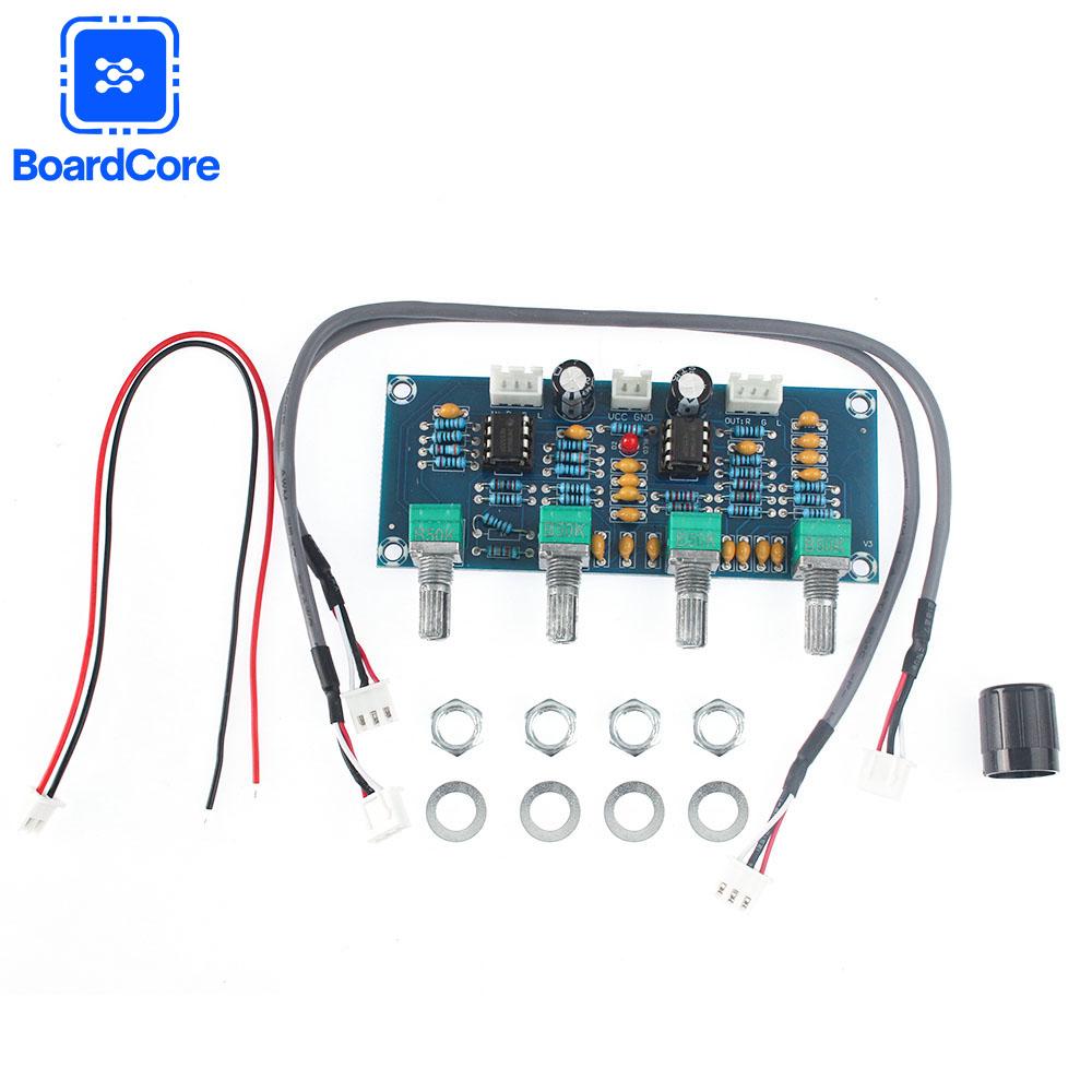 

XH-A901 Dual Channel Tone Control Board Adjustable Bass Mid Treble Module DC12V-24V Preamp Module for Digital Power Amplifiers XH-A901