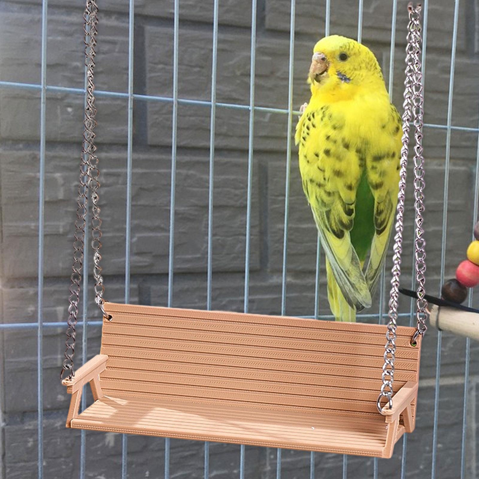 

Parrot Bench Perch Toy for Parrot Chewing Decor Exercise Birdcage Accessory for Small Sized Birds Tiger Skin Peony Budgie коричневий
