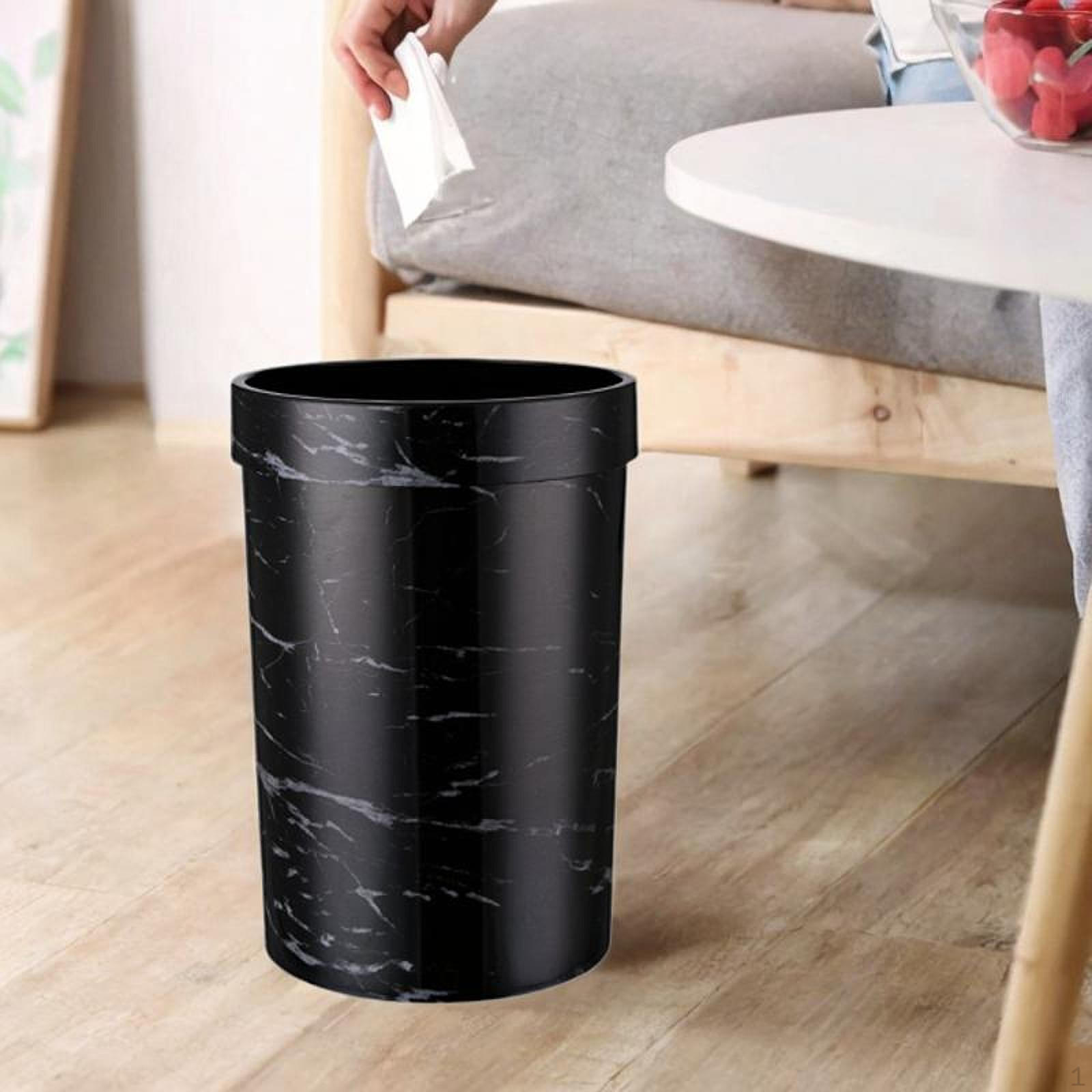 

Garbage Bin Waste Can Household Paper Basket Farmhouse Wastebasket Trash for Bedroom Craft Room 18cmx29.5cm Black