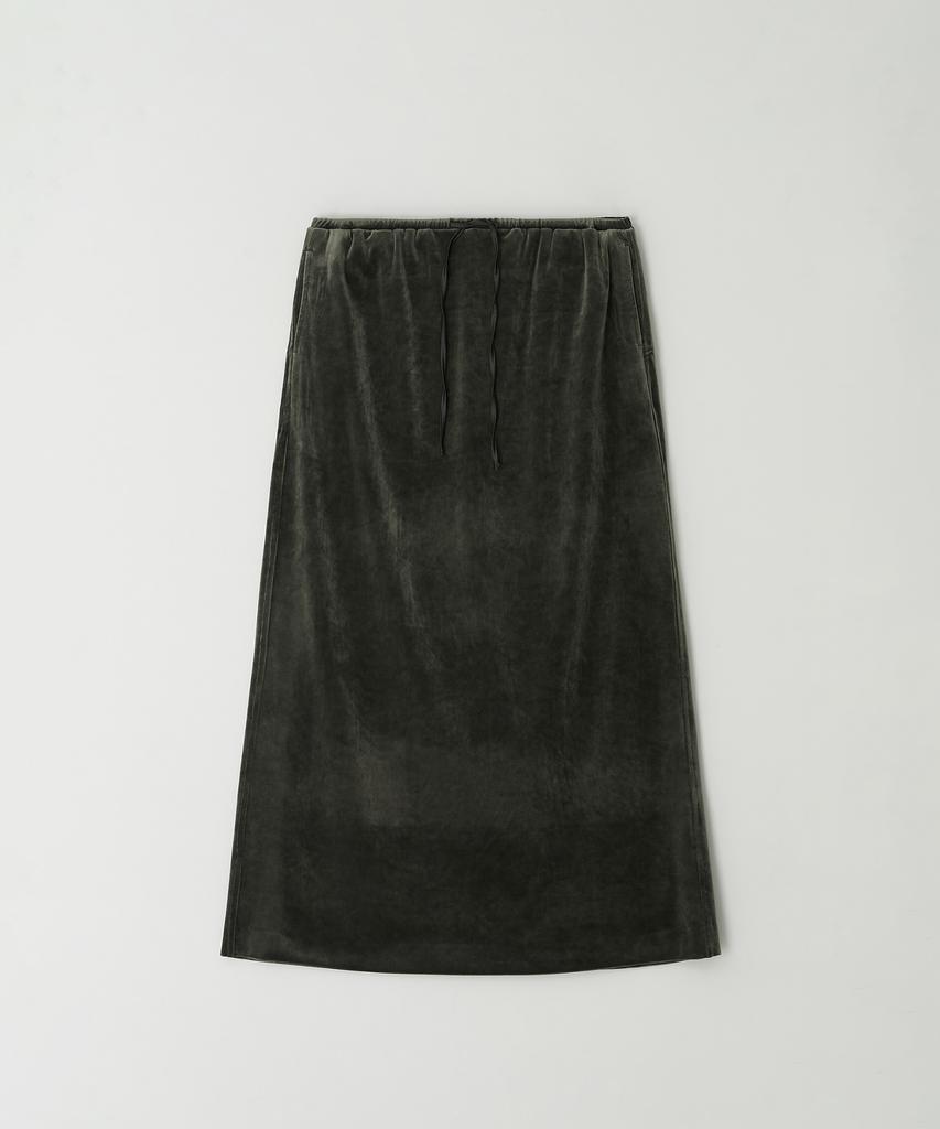 The Rye Velor Long Skirt(Green)