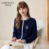 Komomoka Women's College Style 100% Wool Cardigan