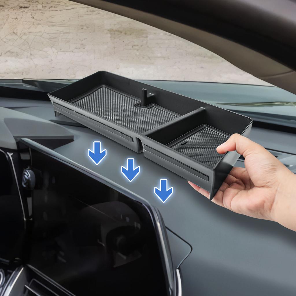 HGWEI For 2025 2025 Chevy Chevrolet Trax Center Console Organizer Dashboard Tray Box Behind Screen Armrest Storage Accessories