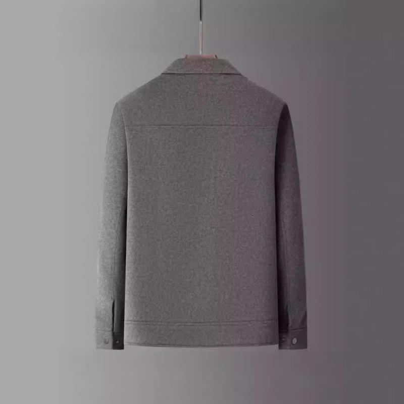 Autumn and Winter New Wool Jacket Men's 90 White Duck Down Liner Business Casual Light Luxury Short Lapel Jacket