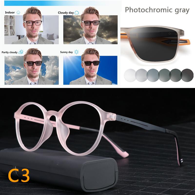 Ultralight Titanium Retro Round Anti Blue Light Photochromic Reading Glasses For Men Computer Presbyopic Eyeglasses Women