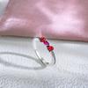 Anillo de Cóctel Elegante con Lazo Chapado en Cobre Piedra Roja Brillante Joyería Fina Para Mujeres y Adolescentes