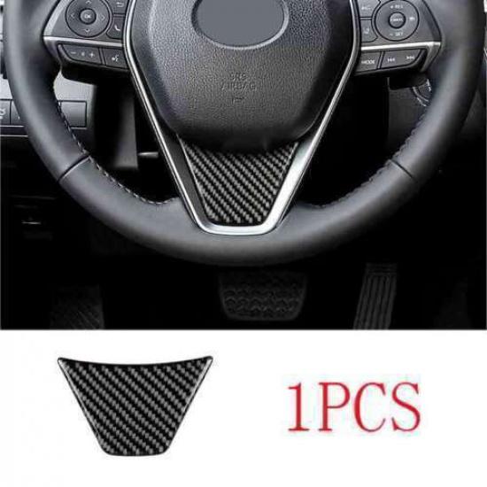 Fit For Toyota Camry 2018~ Real Carbon Fiber Steering Wheel Sheet Cover Trim