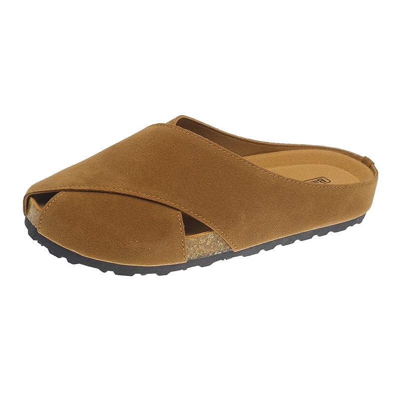 Lazy half-pack slippers fish mouth shoes women's spring outer wear flat shoes soft soles 2025 new one-pedal muller shoes