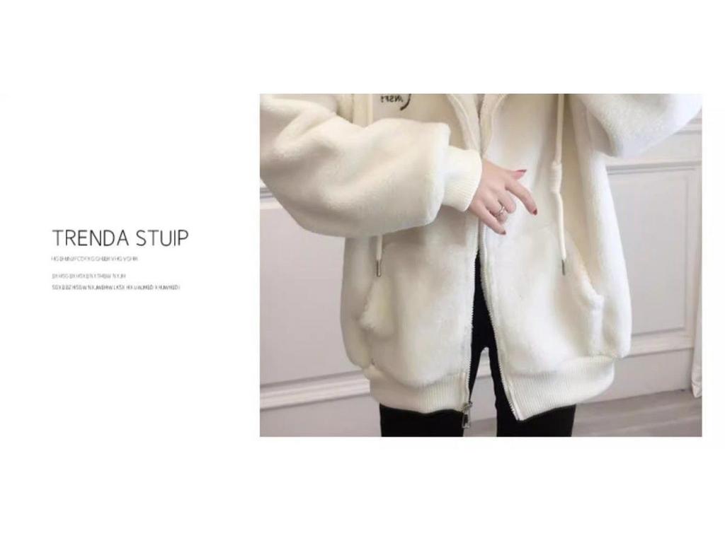 Women's Hooded Fleece Jacket 2025: Thick Lambswool Cardigan for Autumn/Winter